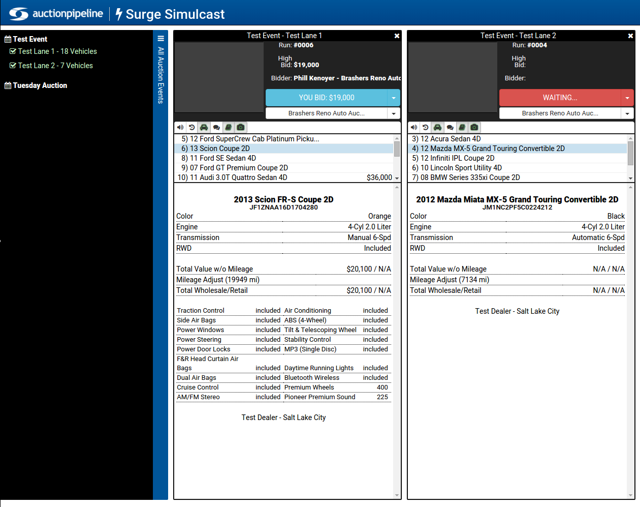 Auction Bidding Dashboard